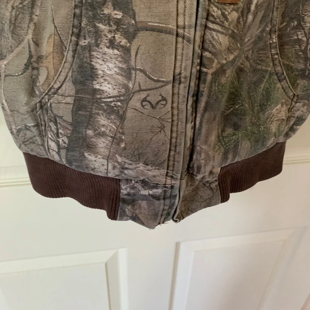 Carhartt Kids M 10-12 Active Jacket Realtree Camo Quilted Lined Hooded Canvas